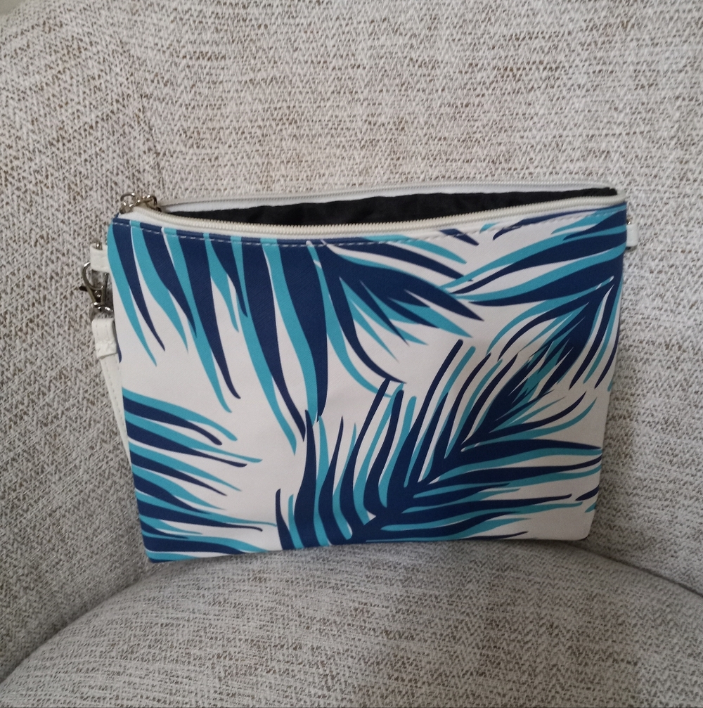 L.I.B New York Blue and White Clutch